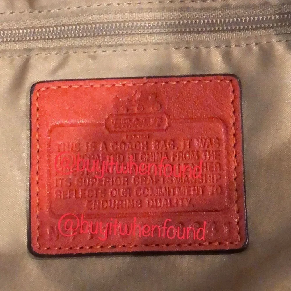 COACH Copper Orange Leather Hobo Satchel Crossbody Shoulder Bag Vintage